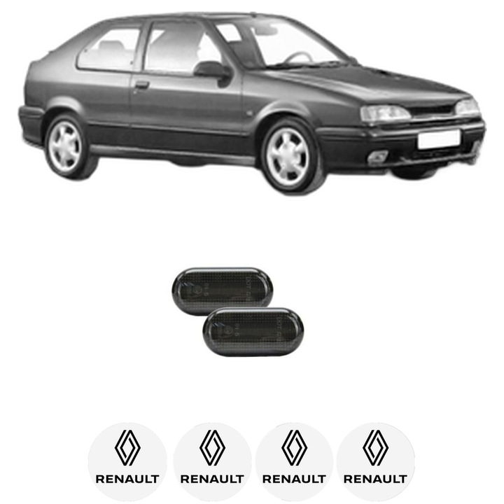 Set lumini semnalizare Partea Dreapta / Stanga RENAULT 19 II (B/C53_) din 1992-1995, Auto, Blic, 4 Stickere auto cu RENAULT