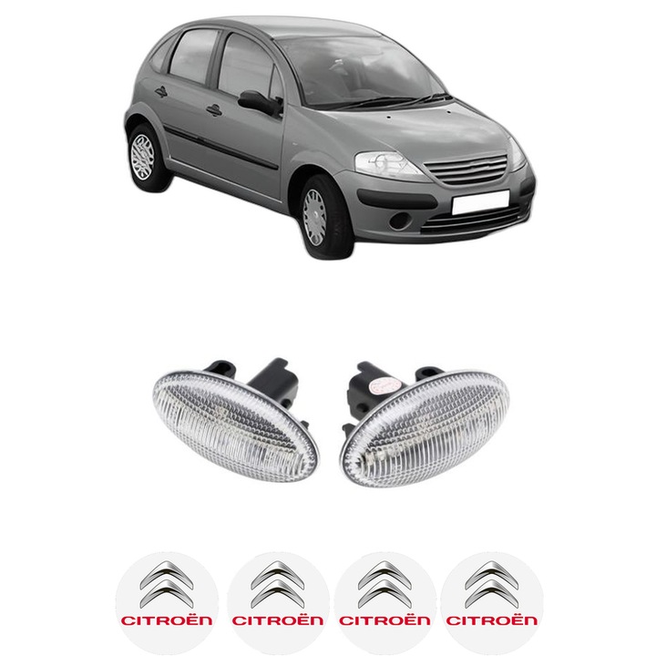 Set lumini semnalizare Partea Dreapta / Stanga CITROEN C3 I (FC_, FN_) din 2002-2012, Auto, Blic, 4 Stickere auto cu CITROEN