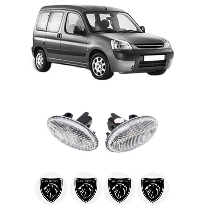 Set lumini semnalizare Partea Dreapta / Stanga PEUGEOT PARTNER TEPEE din 2008-2018, Auto, Blic, 4 Stickere auto cu PEUGEOT