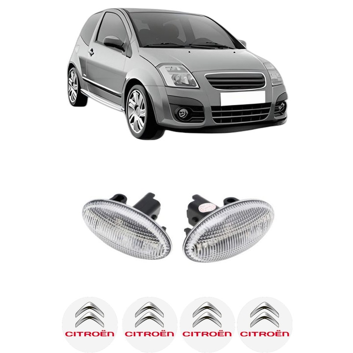 Set lumini semnalizare Partea Dreapta / Stanga CITROEN C2 (JM_) din 2003-2012, Auto, Blic, 4 Stickere auto cu CITROEN