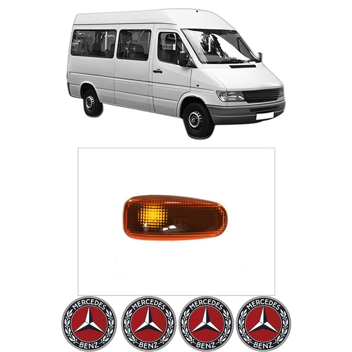Semnalizator Partea Dreapta / Stanga MERCEDES-BENZ SPRINTER 4-t Bus (B904) din 1996-2006, Auto, Depo, 4 Stickere auto cu MERCEDES-BENZ