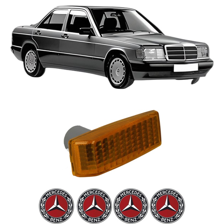 Semnalizator Partea Dreapta / Stanga MERCEDES-BENZ 190 (W201) din 1982-1993, Auto, Depo, 4 Stickere auto cu MERCEDES-BENZ
