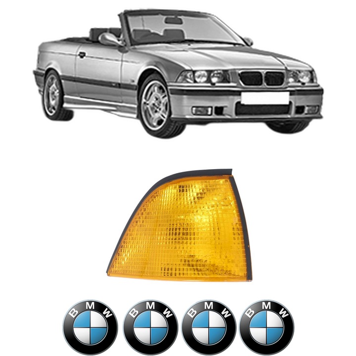 Semnalizator Fata Dreapta BMW Seria 3 Convertible (E36) din 1993-1999, Auto, Depo, 4 Stickere auto cu BMW Seria