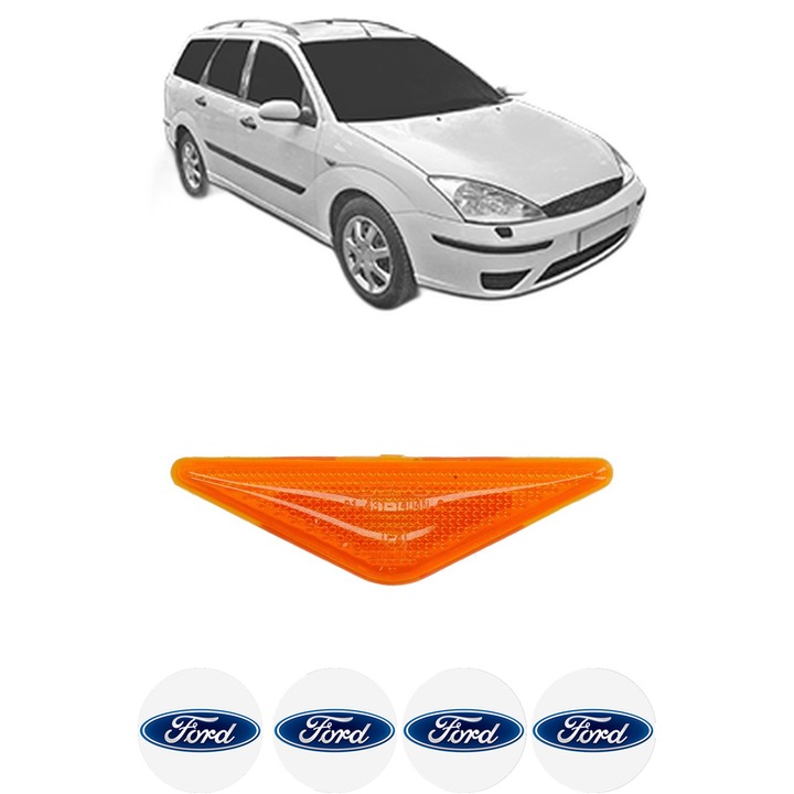 Semnalizator Partea Dreapta / Stanga FORD FOCUS I Estate Van (DNW) din 1998-2005, Auto, Depo, 4 Stickere auto cu FORD