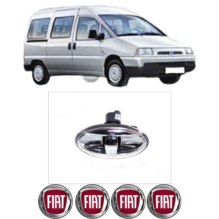 Semnalizator Partea Dreapta / Stanga FIAT SCUDO Bus (270_, 272_) din 2007-2016, Auto, Depo, 4 Stickere auto cu FIAT