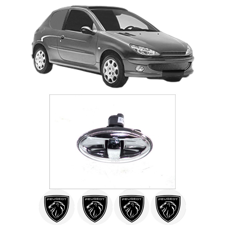 Semnalizator Partea Dreapta / Stanga PEUGEOT 206 Van din 2001-2009, Auto, Depo, 4 Stickere auto cu PEUGEOT