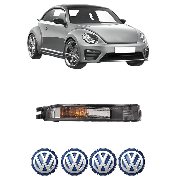 Semnalizator Fata Dreapta Volkswagen BEETLE (5C1, 5C2) din 2011-2019, Auto, Depo, 4 Stickere auto cu Volkswagen