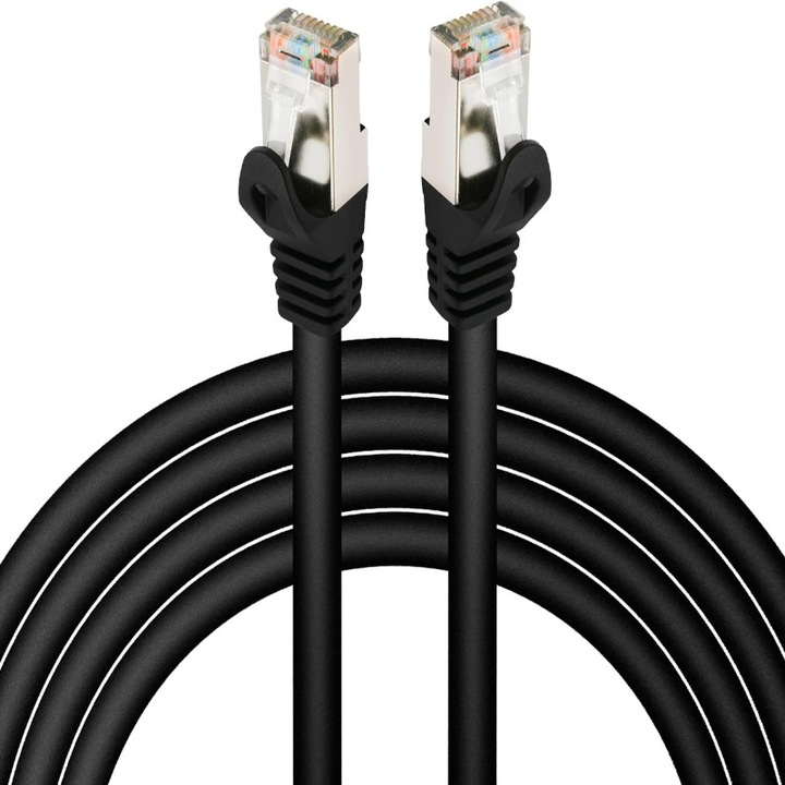 Cablu Retea Ethernet RJ45 eRDX® – 2m, Cat6a FTP, 10Gbps, 500MHz, 26AWG, Router / PC / NAS / Switch
