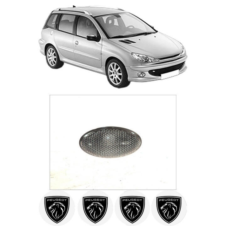 Semnalizator Partea Dreapta / Stanga PEUGEOT 206 SW (2E/K) din 2002-2008, Auto, Depo, 4 Stickere auto cu PEUGEOT