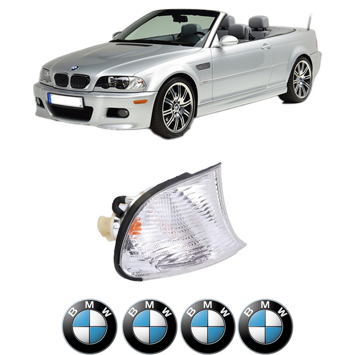 Semnalizator Fata Dreapta BMW Seria 3 Convertible (E46) din 2000-2007, Auto, Depo, 4 Stickere auto cu BMW Seria