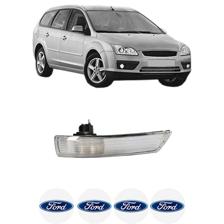 Indicator oglinda Fata Dreapta FORD FOCUS II Turnier (DA_, FFS, DS) din 2004-2012, Auto, Blic, 4 Stickere auto cu FORD