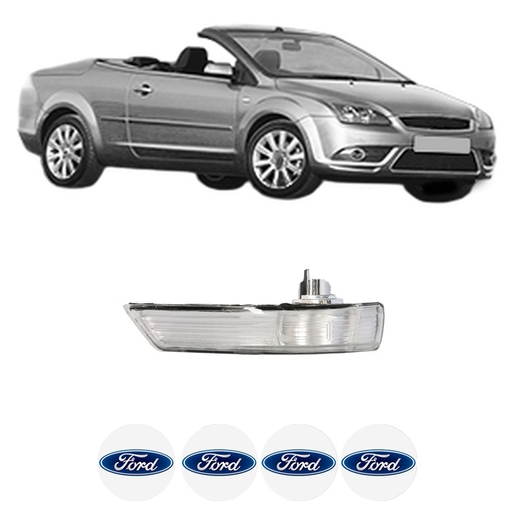 Indicator oglinda Fata Stanga FORD FOCUS II Convertible din 2006-2010, Auto, Blic, 4 Stickere auto cu FORD
