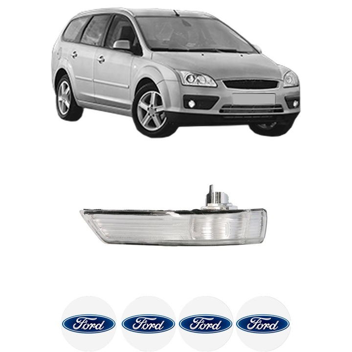Indicator oglinda Fata Stanga FORD FOCUS II Turnier (DA_, FFS, DS) din 2004-2012, Auto, Blic, 4 Stickere auto cu FORD