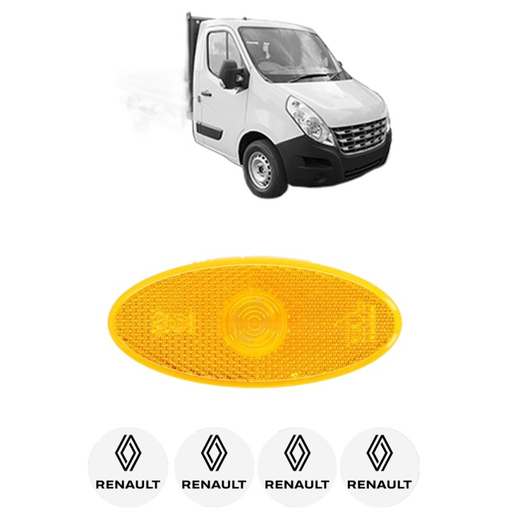 Lumina de clarificare Partea Dreapta / Stanga RENAULT MASTER III Platform/Chassis (EV, HV, UV) din 2010-2019, Auto, Blic, 4 Stickere auto cu RENAULT