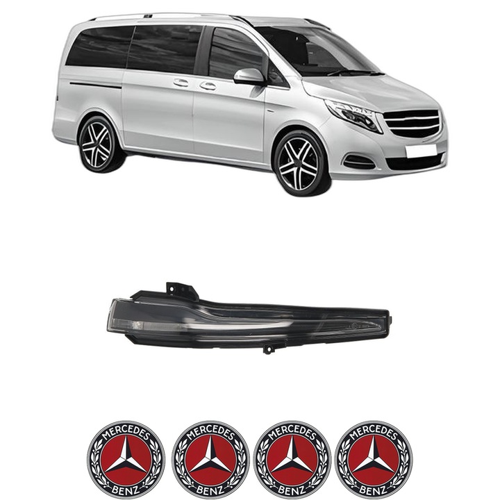 IndicatorOglinda Dreapta MERCEDES-BENZ V-CLASS (W447) din 2014-2021, Auto, Blic, 4 Stickere auto cu MERCEDES-BENZ