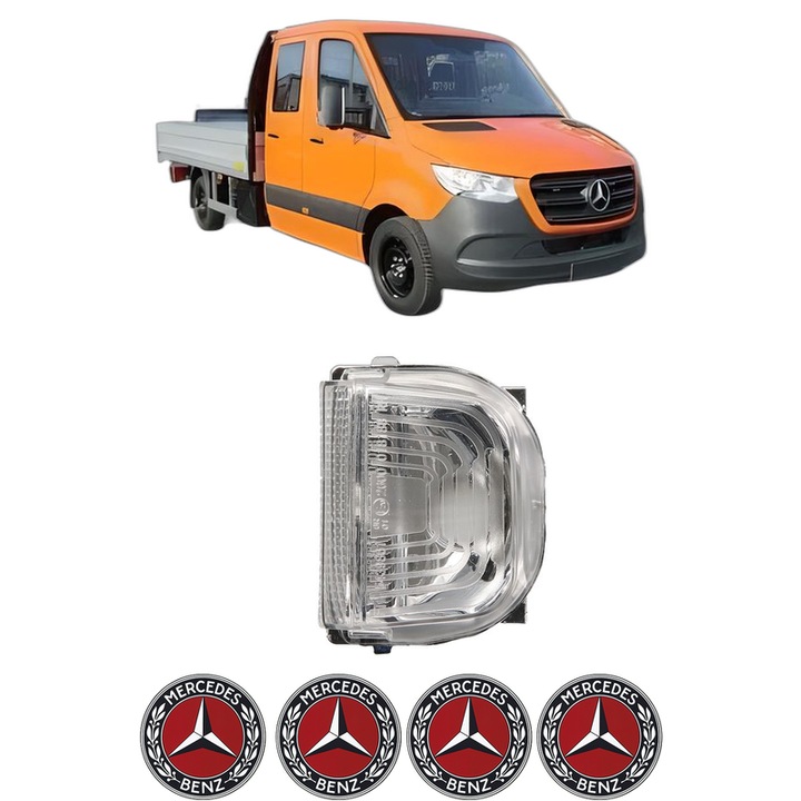 Indicator oglinda Fata Dreapta MERCEDES-BENZ SPRINTER 3, 5-t Platform/Chassis (B907, B910) din 2018-2021, Auto, Blic, 4 Stickere auto cu MERCEDES-BENZ
