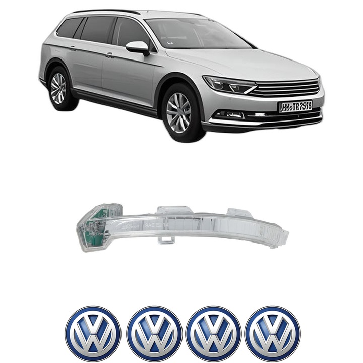 Semnalizator Oglinda Stanga Volkswagen PASSAT ALLTRACK B8 Variant (3G5, CB5) din 2015-2024, Auto, Blic, 4 Stickere auto cu Volkswagen