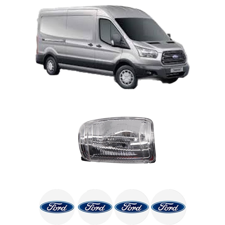Indicator oglinda Partea Dreapta FORD TRANSIT V363 Van (FCD, FDD) din 2013-2024, Auto, Blic, 4 Stickere auto cu FORD