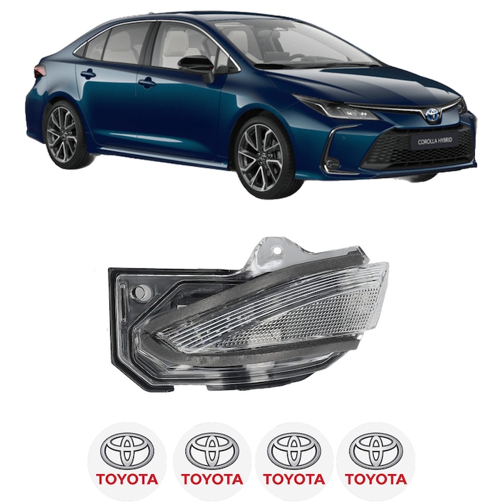 IndicatorOglinda Stanga TOYOTA COROLLA Saloon (_E21_) din 2019-2022, Auto, Blic, 4 Stickere auto cu TOYOTA