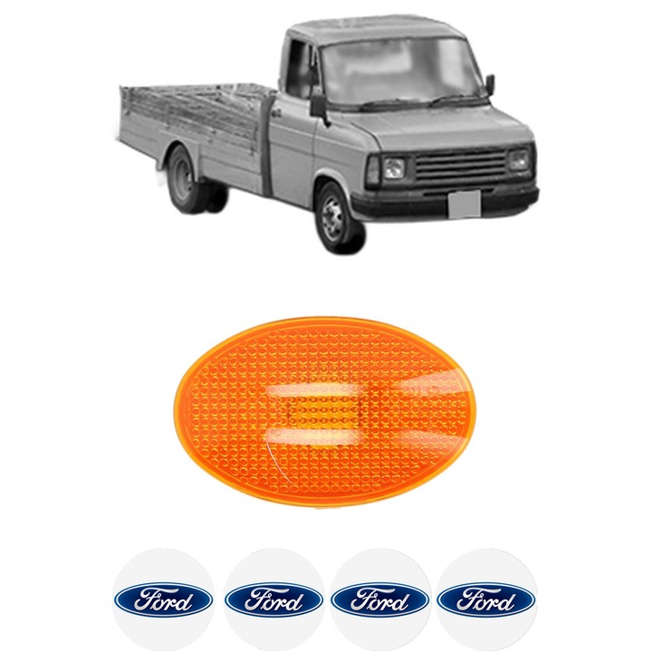 Semnalizator Partea Dreapta / Stanga FORD TRANSIT Platform/Chassis (T_ _) din 1985-1992, Auto, Depo, 4 Stickere auto cu FORD