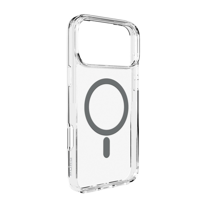 Carcasa Puro Lite Gray Ring cu MagSafe compatibila cu iPhone 17 Pro, Transparent