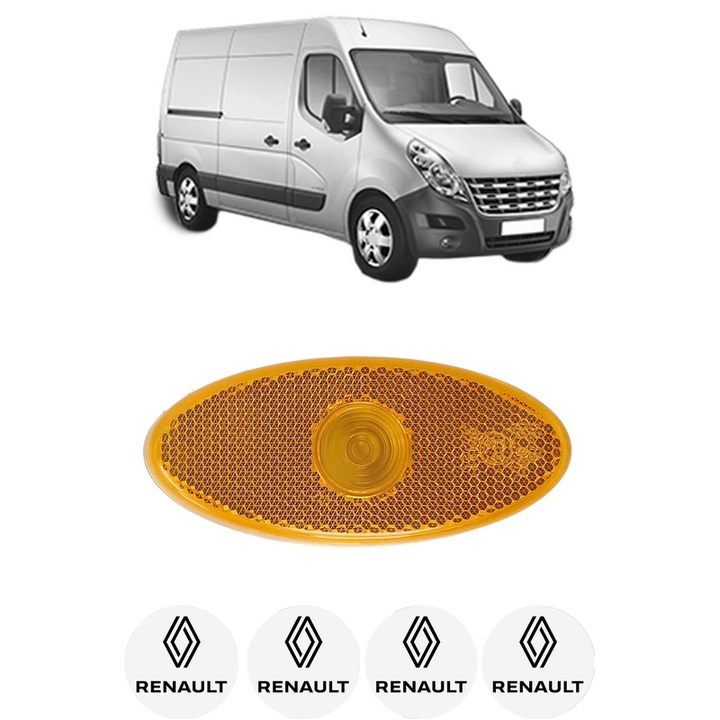 Semnalizator Partea Dreapta / Stanga RENAULT MASTER III Van (FV) din 2010-2018, Auto, Depo, 4 Stickere auto cu RENAULT