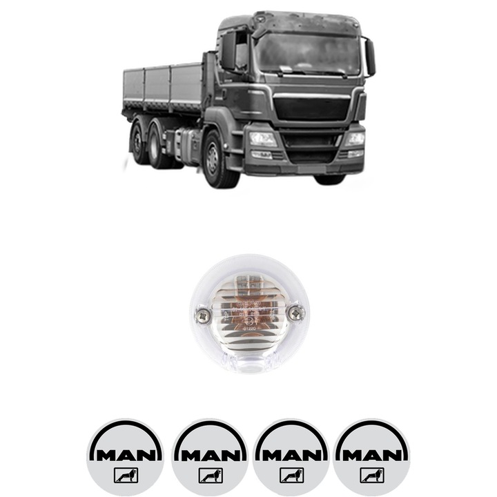 Semnalizator Partea Dreapta / Stanga MAN TGS I din 2007-2021, Auto, Depo, 4 Stickere auto cu MAN
