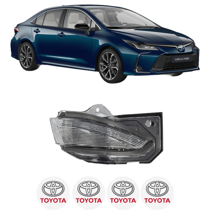 IndicatorOglinda Dreapta TOYOTA COROLLA Saloon (_E21_) din 2019-2022, Auto, Blic, 4 Stickere auto cu TOYOTA
