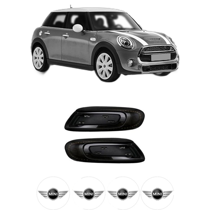 Set lumini semnalizare Partea Dreapta / Stanga MINI MINI (F55) din 2013-2020, Auto, Blic, 4 Stickere auto cu MINI