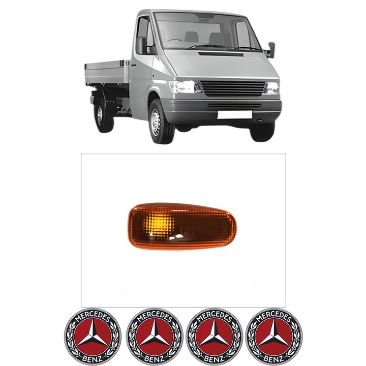 Semnalizator Partea Dreapta / Stanga MERCEDES-BENZ SPRINTER 2-t Platform/Chassis (B901, B902) din 1995-2006, Auto, Depo, 4 Stickere auto cu MERCEDES-BENZ