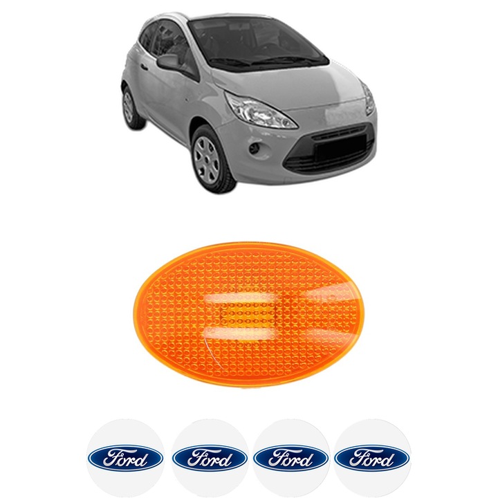 Semnalizator Partea Dreapta / Stanga FORD KA din 1996-2008, Auto, Depo, 4 Stickere auto cu FORD