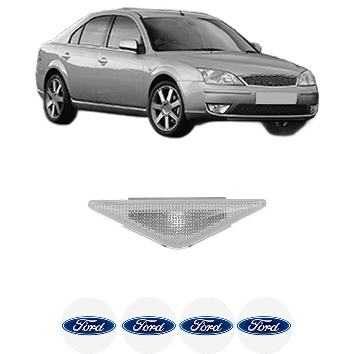 Semnalizator Partea Dreapta / Stanga FORD MONDEO III (B5Y) din 2000-2007, Auto, Depo, 4 Stickere auto cu FORD