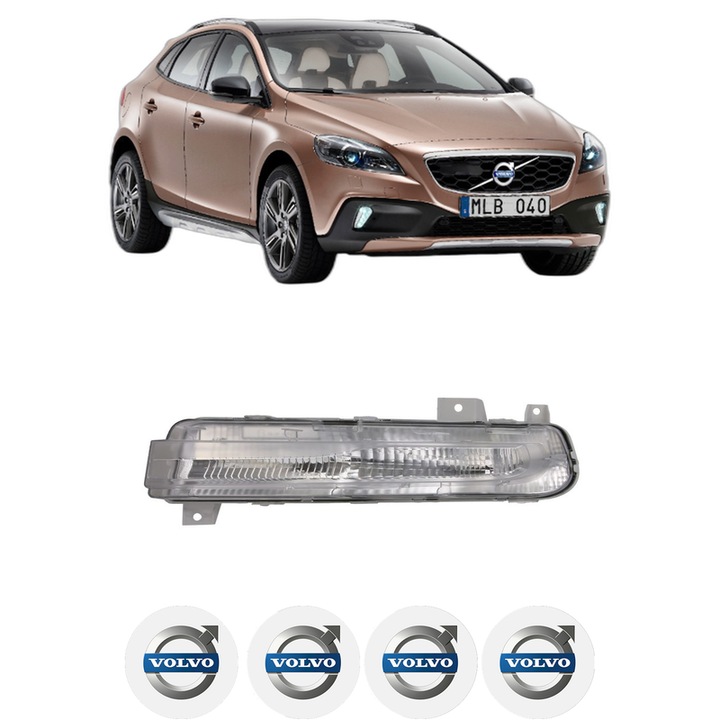Semnalizator 0 Stanga VOLVO V40 Cross Country (526) din 2012-2019, Auto, Depo, 4 Stickere auto cu VOLVO