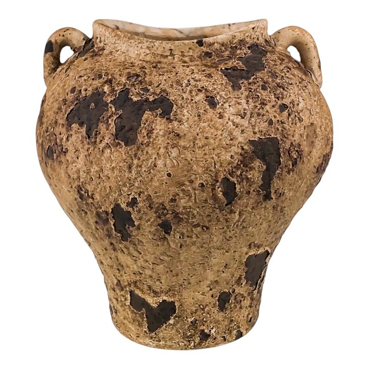 Vaza din ceramica cu toarte, model antic.20x21 cm