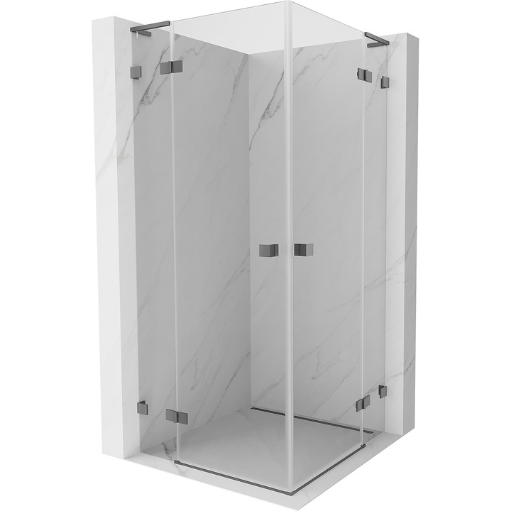 Mexen Lunar L Duo cabina de dus batanta 85 x 85 cm, transparenta, gun metal - 834L-085L-085P-95-00