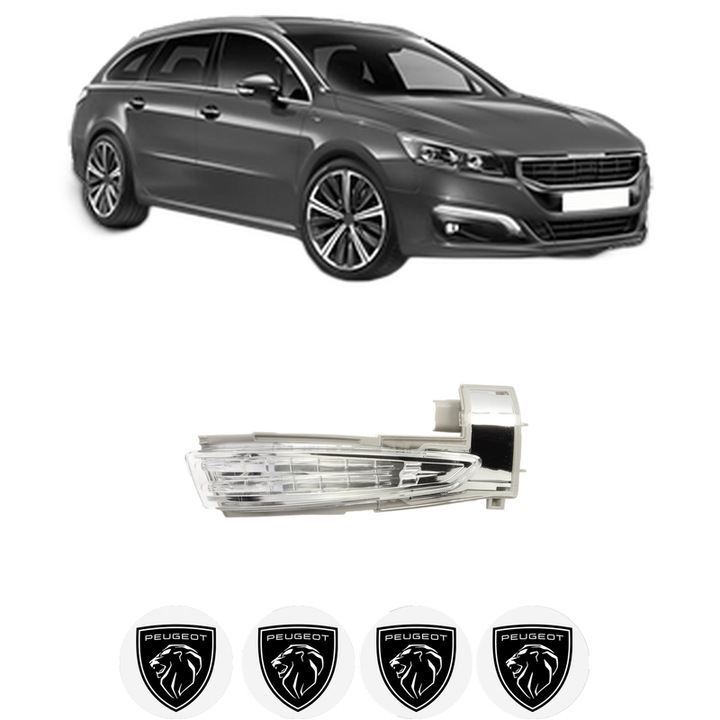 Indicator oglinda Partea Dreapta PEUGEOT 508 SW I (8E_) din 2010-2018, Auto, Blic, 4 Stickere auto cu PEUGEOT