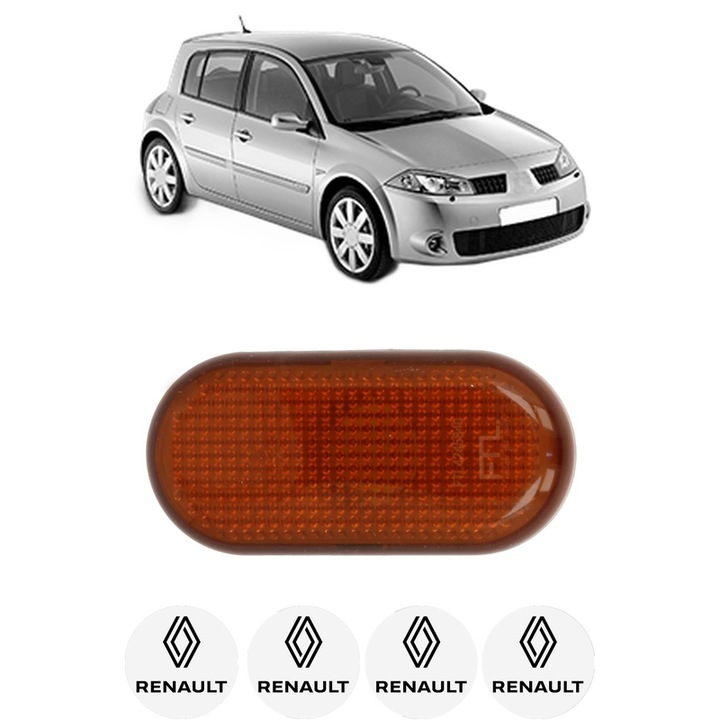 Semnalizator Partea Dreapta / Stanga RENAULT MEGANE II (BM0/1_, CM0/1_) din 2002-2008, Auto, Blic, 4 Stickere auto cu RENAULT