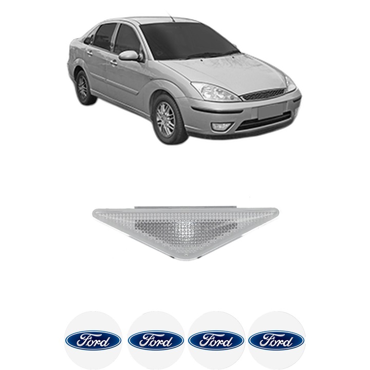 Semnalizator Partea Dreapta / Stanga FORD FOCUS I Saloon (DFW) din 1999-2005, Auto, Depo, 4 Stickere auto cu FORD