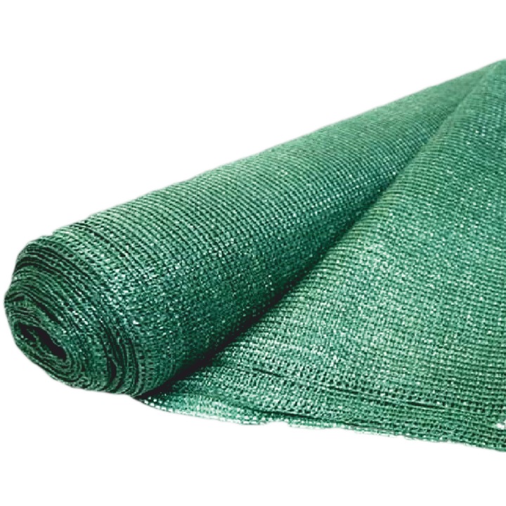 Plasa protectie UV, verde, pentru umbrire, grad umbrire 95, 2 x 50 m