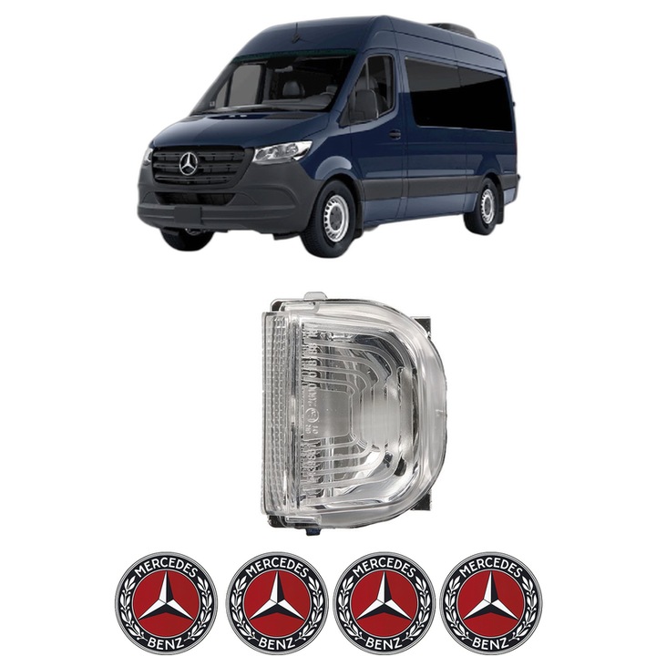 Indicator oglinda Fata Dreapta MERCEDES-BENZ SPRINTER 3, 5-t Van (B907, B910) din 2018-2025, Auto, Blic, 4 Stickere auto cu MERCEDES-BENZ