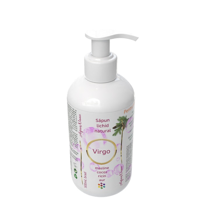 Натурален течен сапун със злато, Virgo, с етерично масло от ела, 500 мл