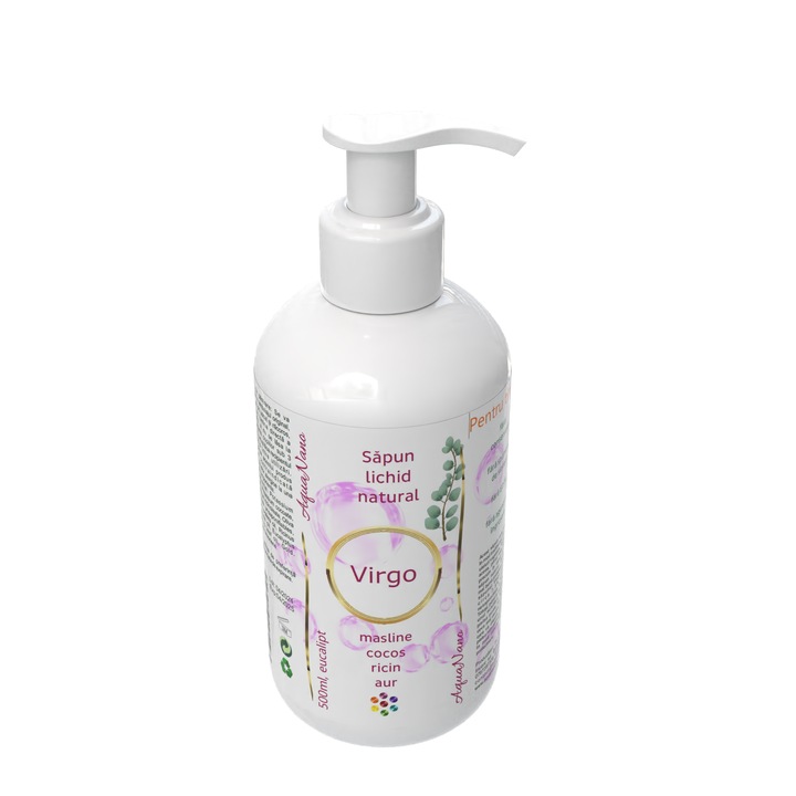 Натурален течен сапун със злато, Virgo, с етерично масло от евкалипт, 500 мл