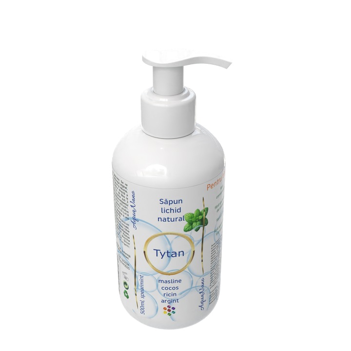 Натурален течен сапун със сребро Tytan, с етерично масло от мента, 500мл
