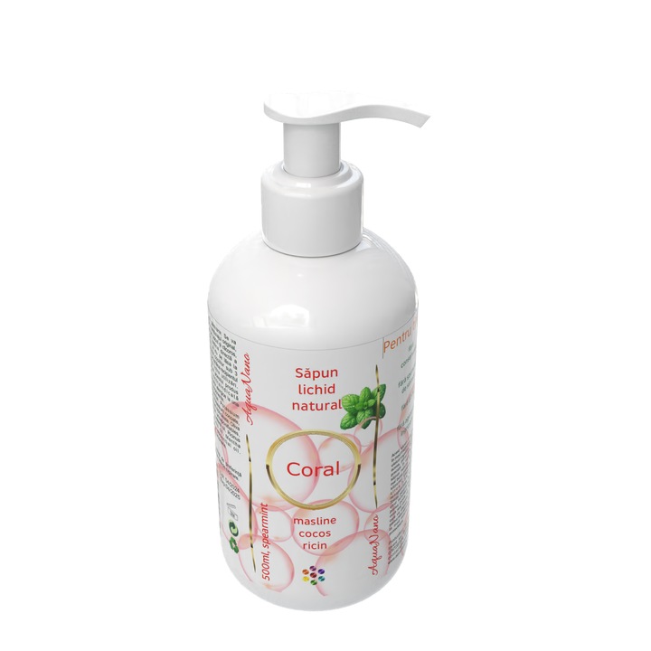 Натурален течен сапун Coral, с етерично масло от мента (spearmint), 500 мл