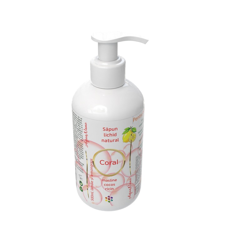 Натурален течен сапун Coral, с етерично масло от лимон, 500мл