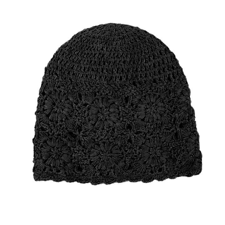 Caciula dama, RDWESZOD, model crosetat, neagra, marime unica