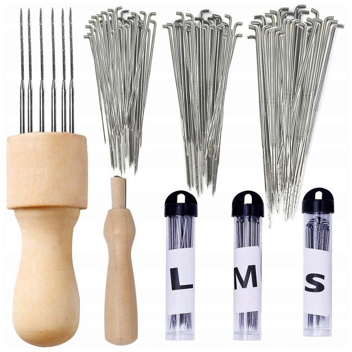 Set ace de ace pentru fetare uscata, 95 piese, 3 dimensiuni, 2 suporturi din lemn