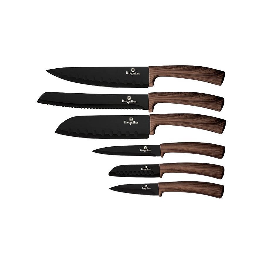 Set cutite inox 6bucati cu maner imitatie de lemn BH2284