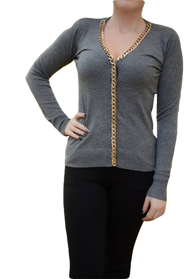 Bluza deosebita cu insertii de lant ,D&J Exclusive, Gri