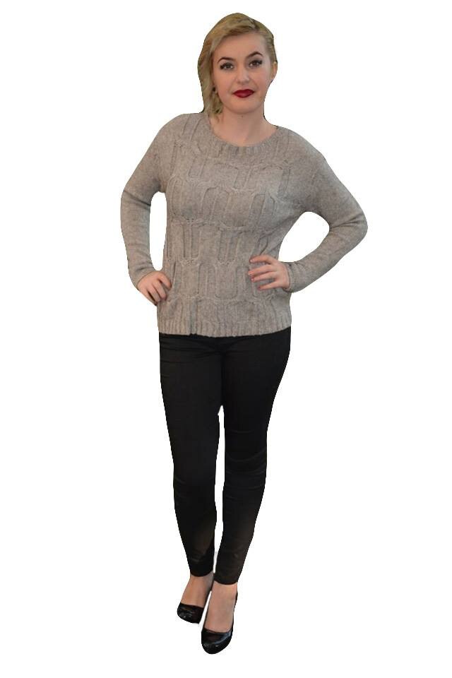 Bluza tinereasca cu maneca lunga si decolteu mic,D&J Exclusive, Crem